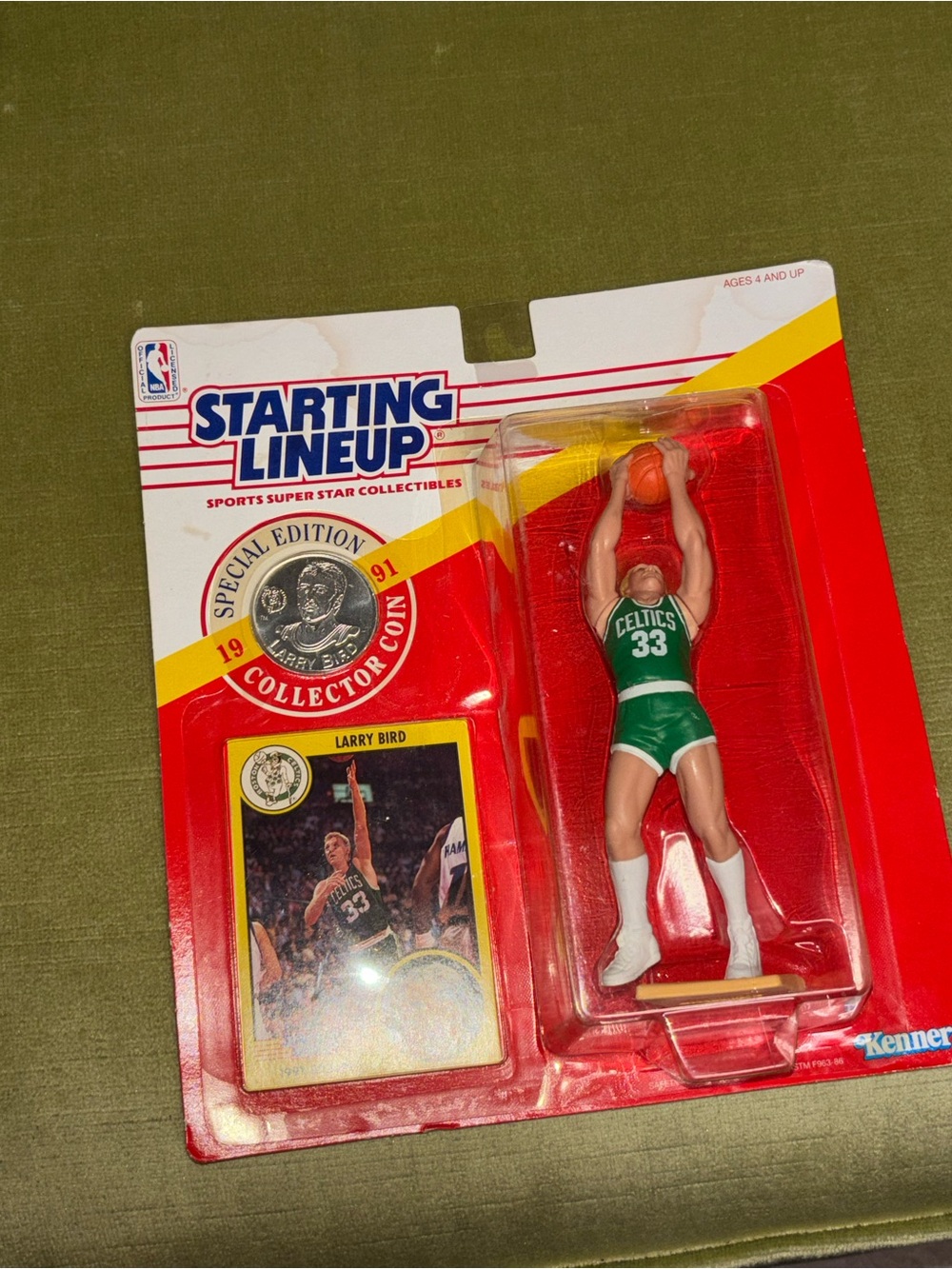 Larry Bird Boston Celtics 1991 Starting Lineup Special Edition Figure, Coin/Card